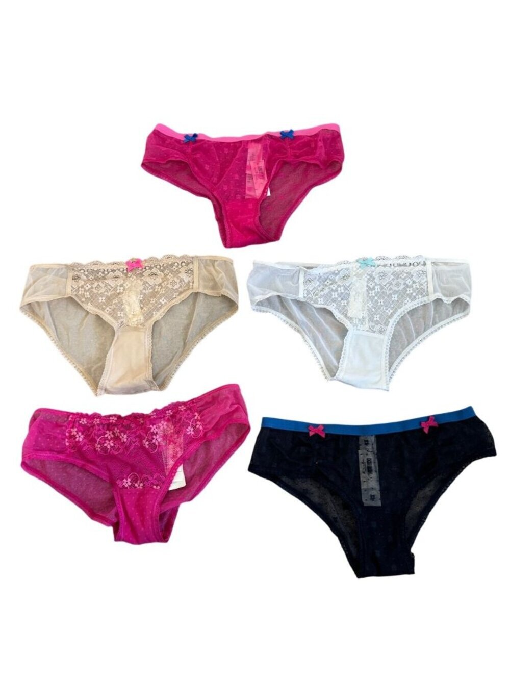 Gilly Hicks Lot of 5 Down Undies Cheeky Bikini Panties Sexy Lace Size Medium M